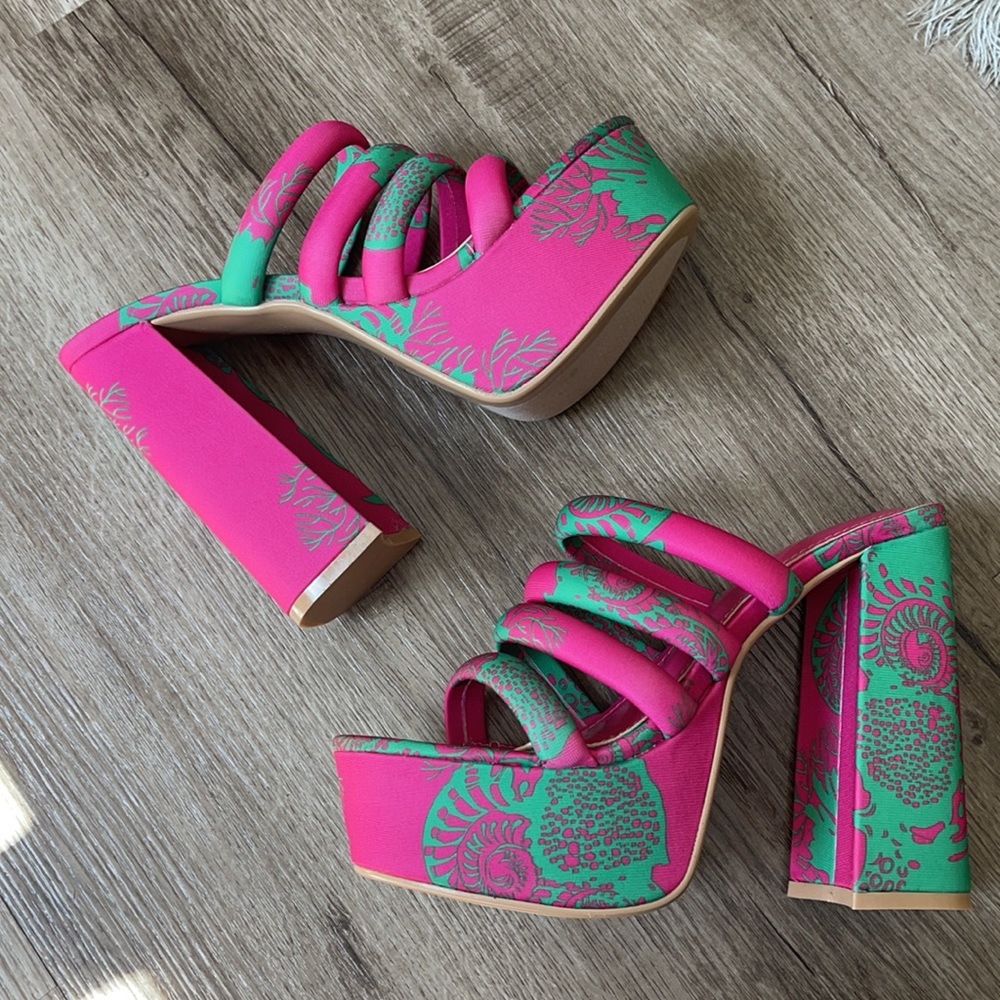 Platform chunky heel sandals - Picture 6 of 7